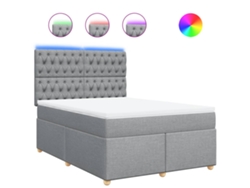 Maison Exclusive - Cama Box Spring Con Colchón Tela Gris Claro 160x200 Cm