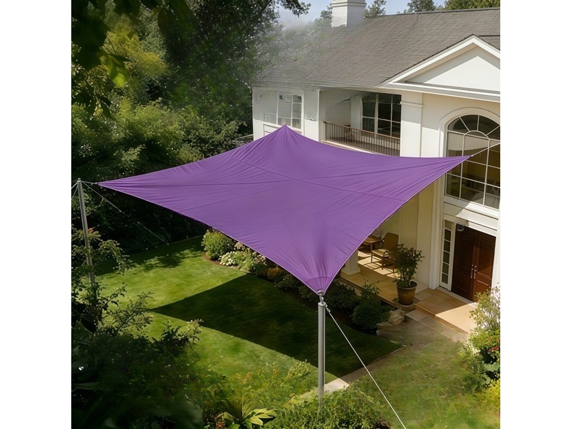 Sombrilla Rectangular De Tela Oxford Estilo Vela, 3x3 M, Morada, Digitallab