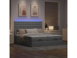 Maison Exclusive - Estructura De Cama Otomana Colchones Tela Gris Claro 200x200cm