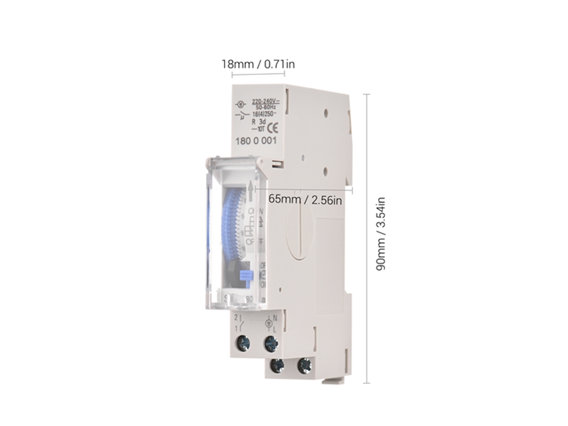 Temporizador Mecânico 24h 15min Ac220-240V Trilho Din