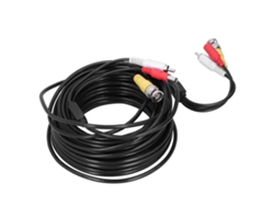 Cable Cctv Portátil 3 En 1 Cable De Video Audio Alimentación Con Conector Bnc+rca+dc Para Sistema De Vigilancia Dvr 20m 65.6ft