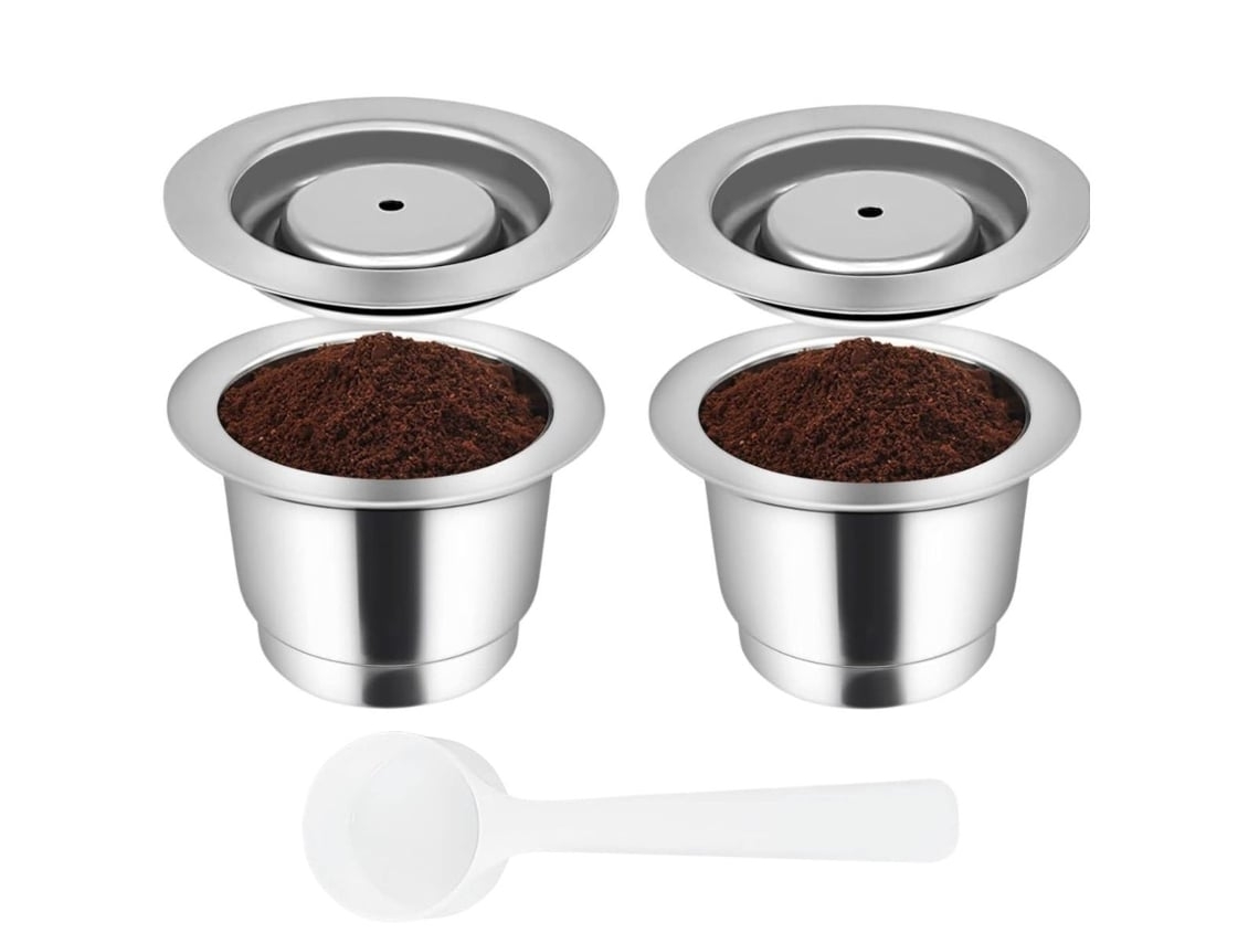 Pack 2 Cápsulas Reutilizables De Acero Inoxidable Para Cafetera Nespresso Pixie