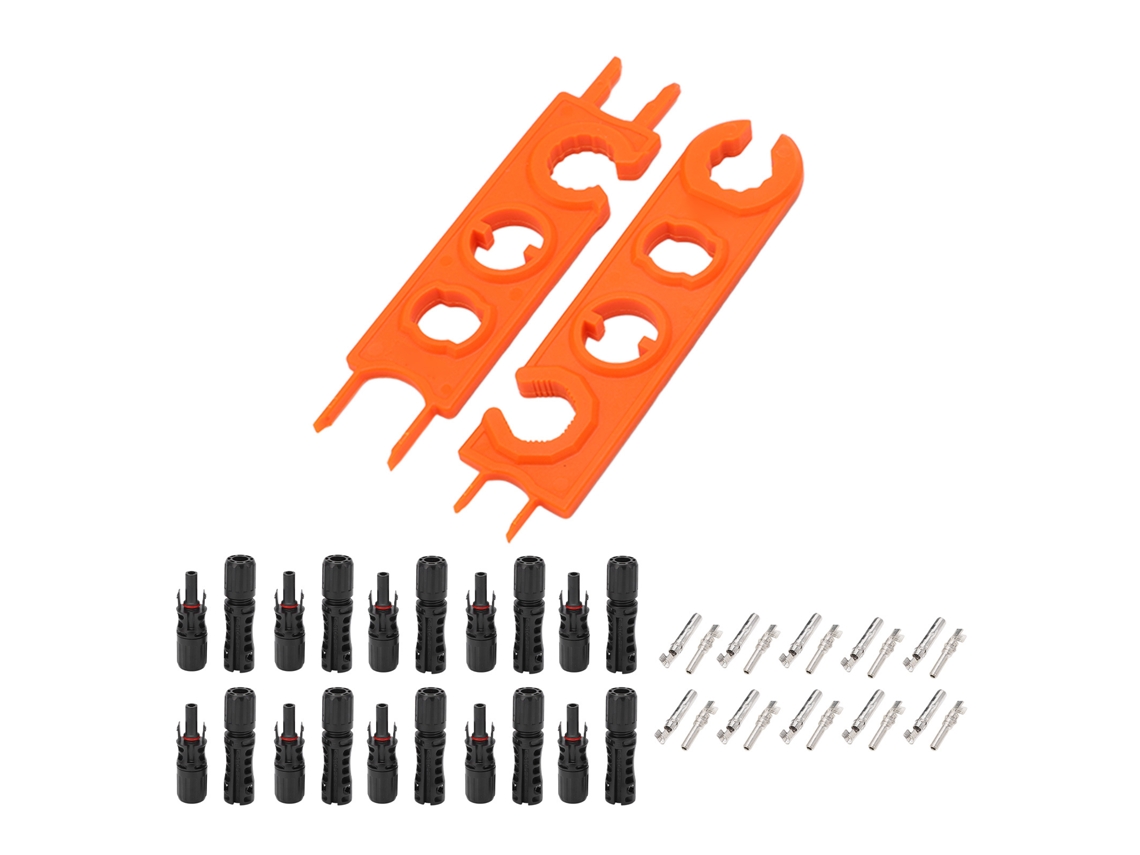 Conector de cable 2026-as-PV, 10 pares macho-hembra para panel solar, IP67, 1500 V, 30 A, con interruptor.
