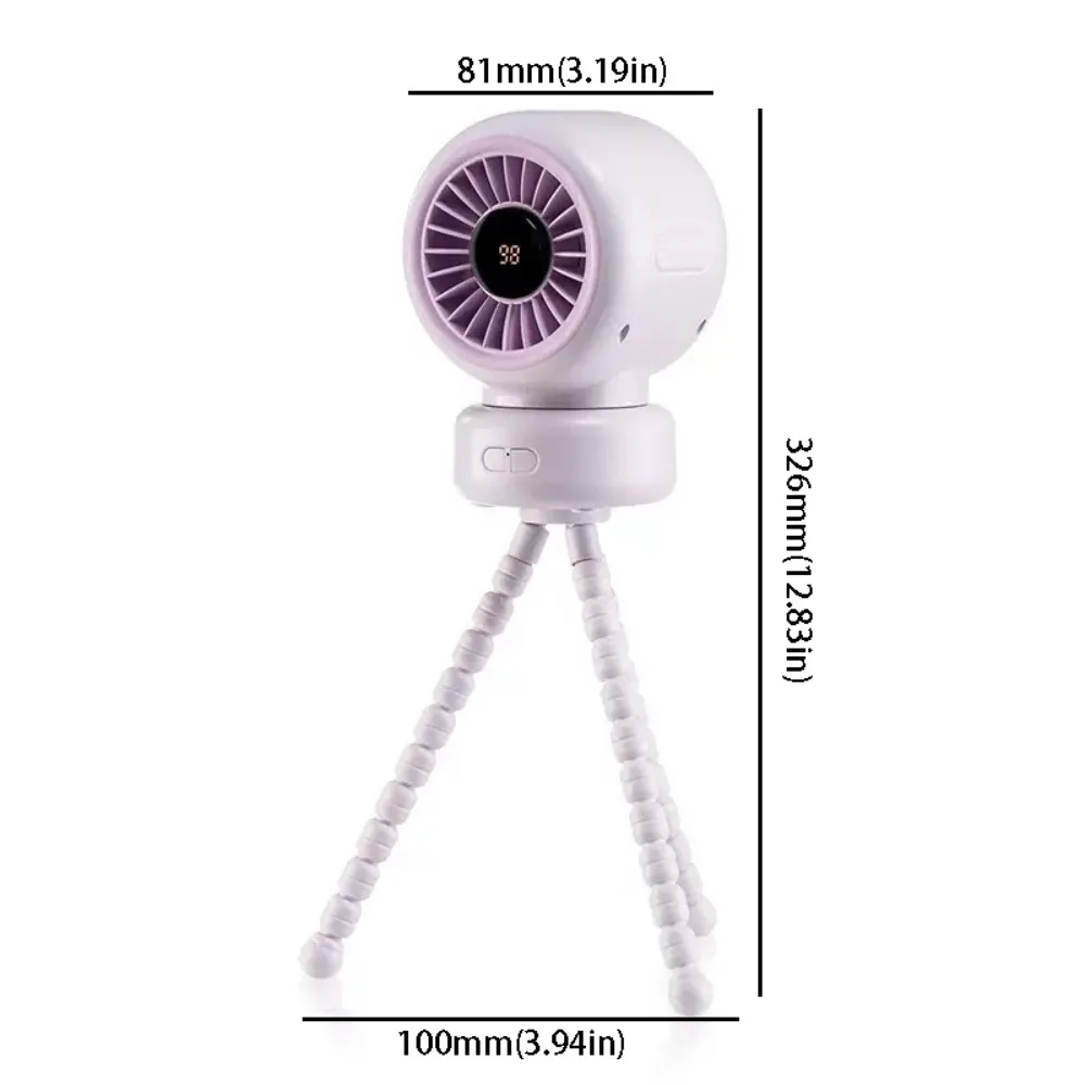 Ventilador Inteligente De Tres Velocidades Para Cochecito (morado), Funcionamiento Silencioso, Batería De 3600 Mah.