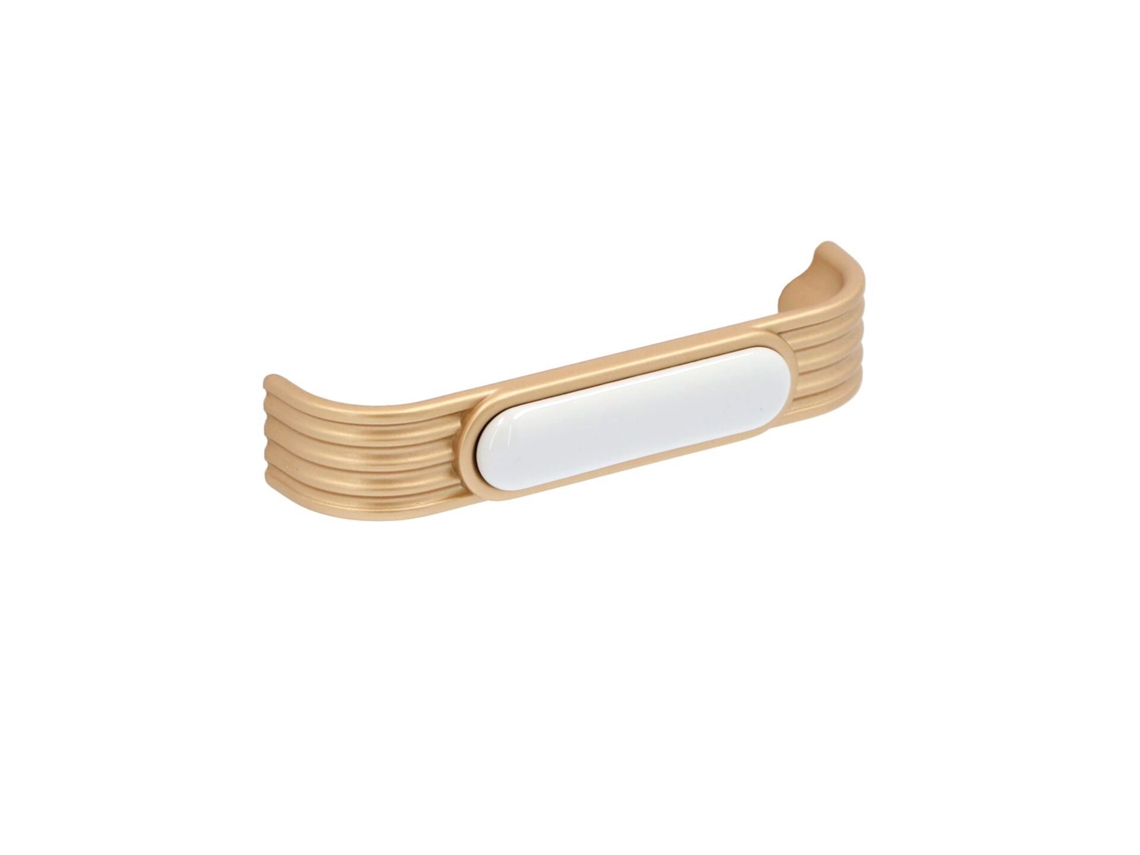 Tirador para muebles de zamac y porcelana con distancia entre centros de 96 mm. Juego de 25 tiradores de latón Alucover. HARDWAREXCHANGE