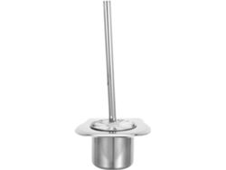 Juego De Escobilla Y Soporte Para Inodoro De Acero Inoxidable Montaje En Pared Color Blanco Cepillo De Baño Compacto