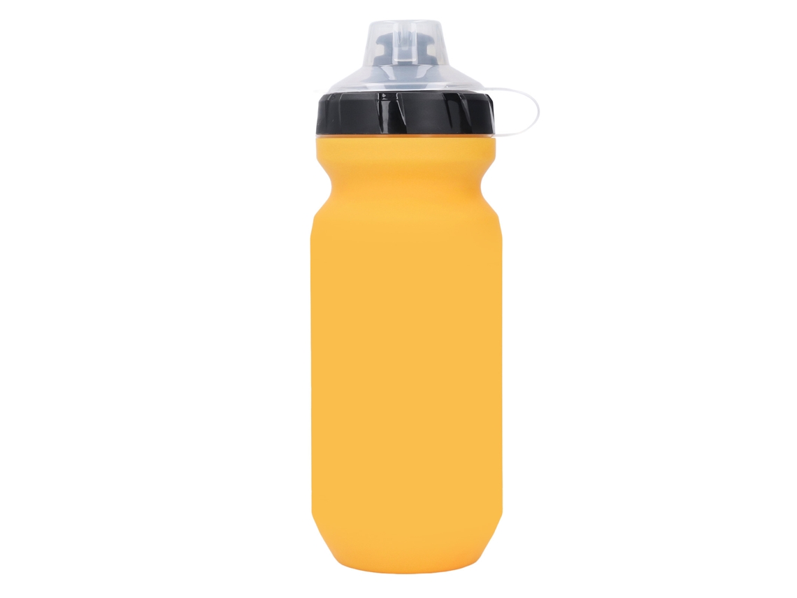 Botella de agua amarilla de PP para ciclismo de 610 ml con tapa.
