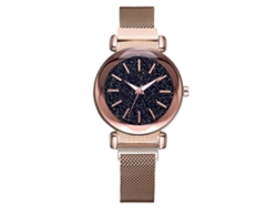 Reloj De Pulsera De Cuarzo Para Mujer Con Correa Magnética De Aleación, Oro Rosa Informal.