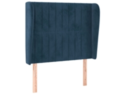 Maison Exclusive - Cabecero Con Orejas De Terciopelo Azul Oscuro 93x23x118/128 Cm