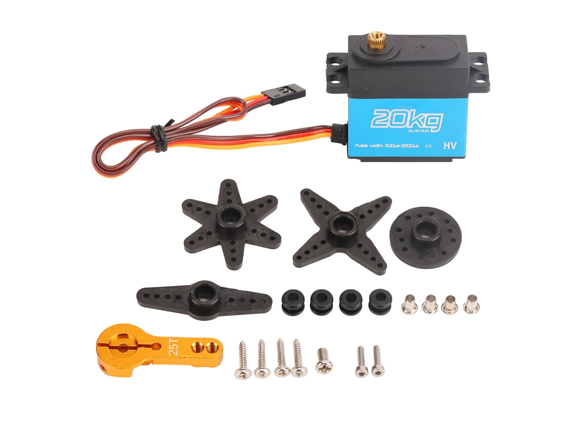Ymsl Servo De 20kg Aluminio 270 Grados Engranaje Metal Con Brazo 25t Para Coches Rc 1/10 1/12 Hxl