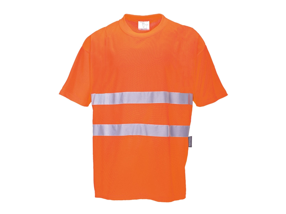 Camiseta cómoda de algodón de alta visibilidad de manga corta / Amarilla / XS Portwest