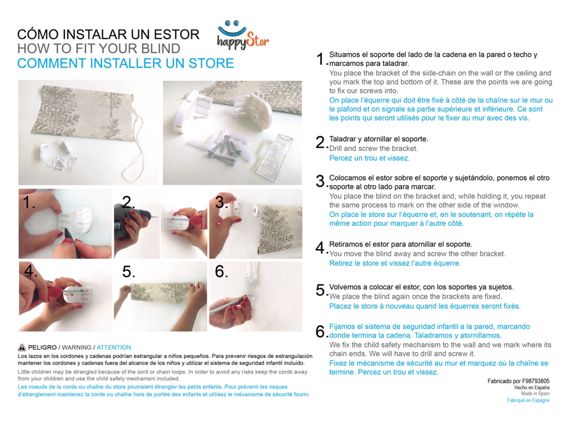 Estor Enrollable HAPPYSTOR Estampado Digital Cocina HSCC91018 165x180 cm