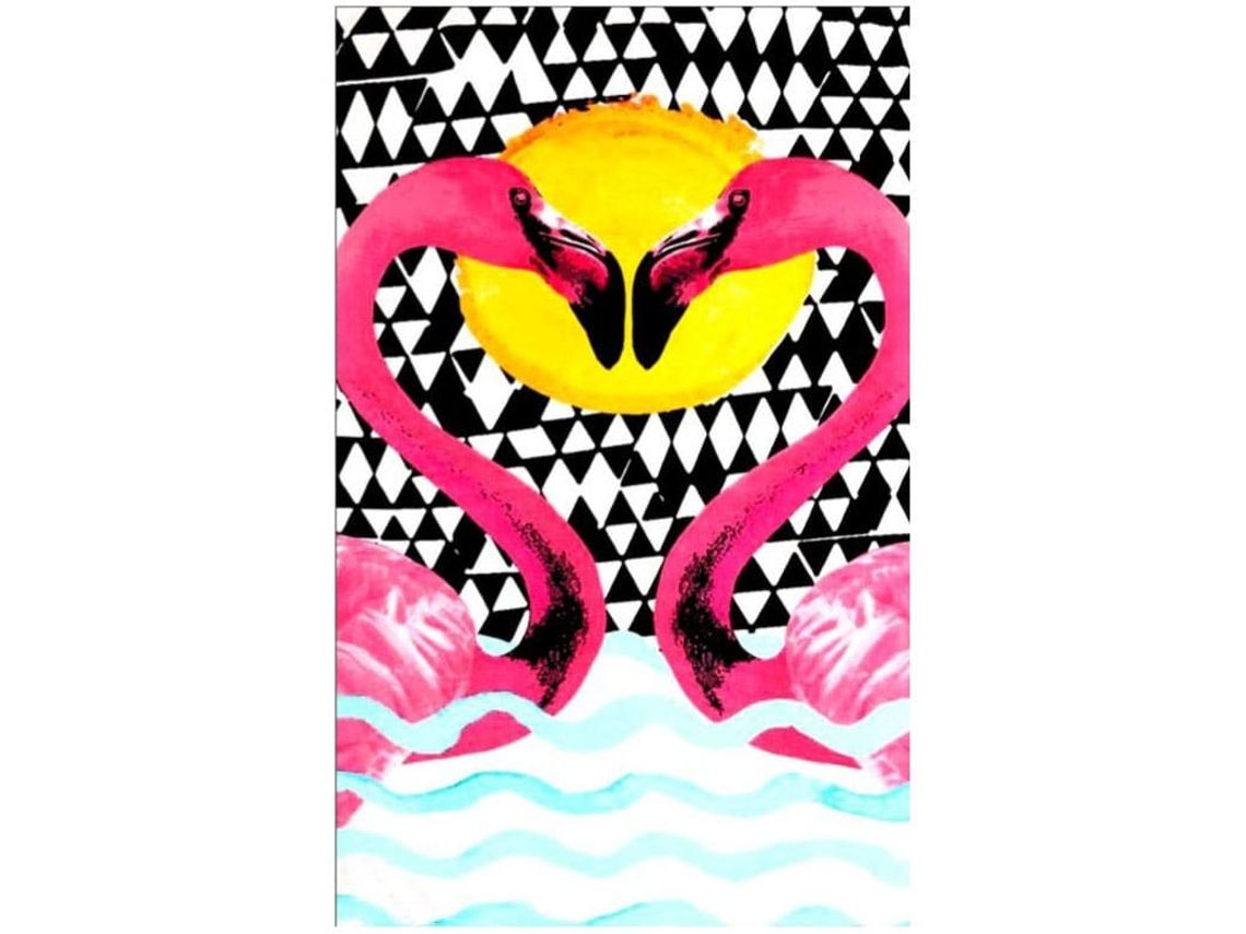 Toalla De Playa De Microfibra Flamenco Amor