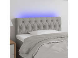 Cabecero Con Led De Tela Gris Claro 90x7x78/88 Cm