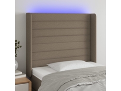 Cabecero Con Led De Tela Gris Taupe 83x16x118/128 Cm