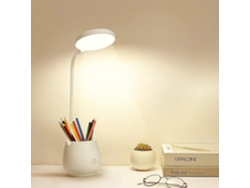 Lámpara de oficina LED Omni con portalápices y soporte para teléfono, 3 modos de luz, protección ocular para estudiar y leer.