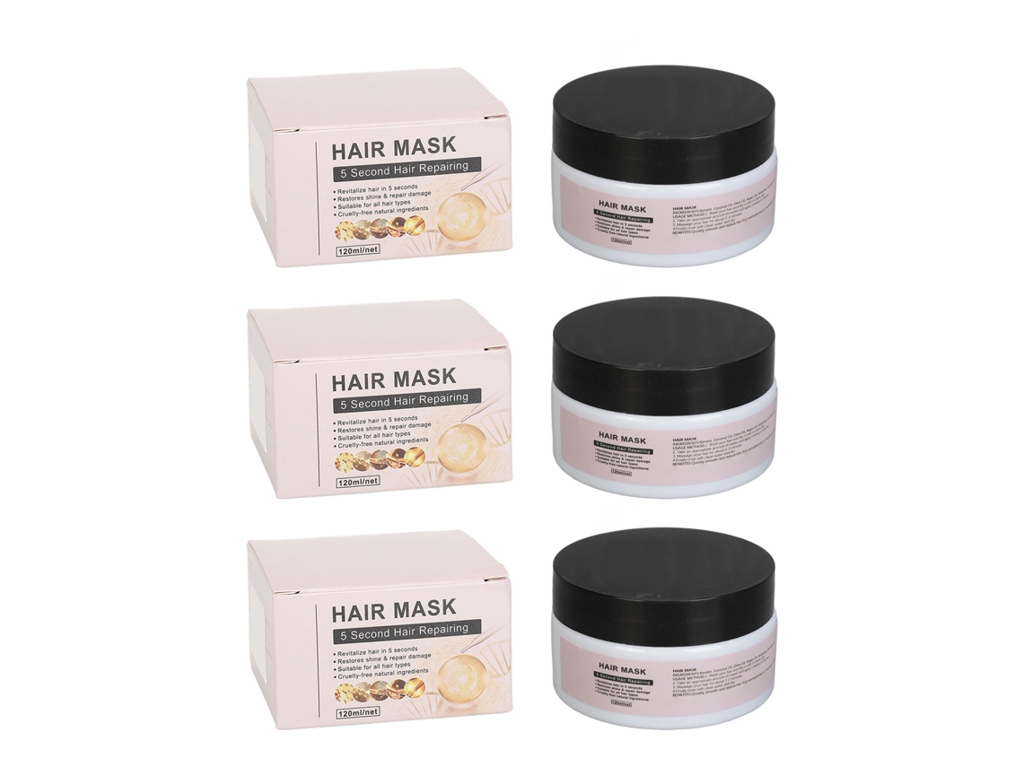 Mascarilla Capilar De Queratina De 3 Piezas Para Cabello Dañado Y Seco, Hidrata Los Enlaces Rotos, Mejora El Encrespamiento, Acondicionador Profundo 120 Ml