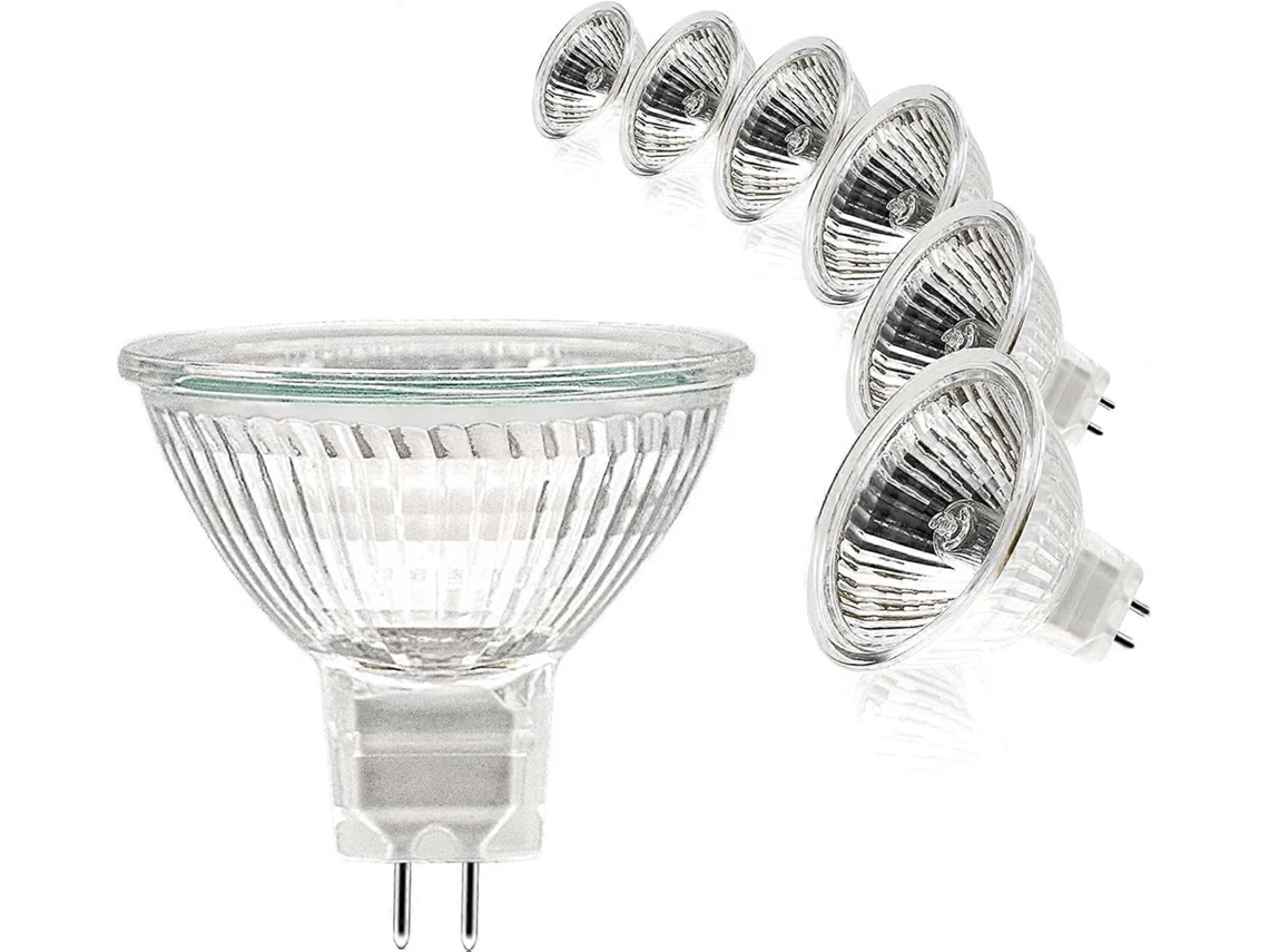 Rebe-bombilla Spotlight Mr16, 12v 50w, Base Gu5.3, Regulable, Luz Blanca Cálida 2700k, Paquete De 6