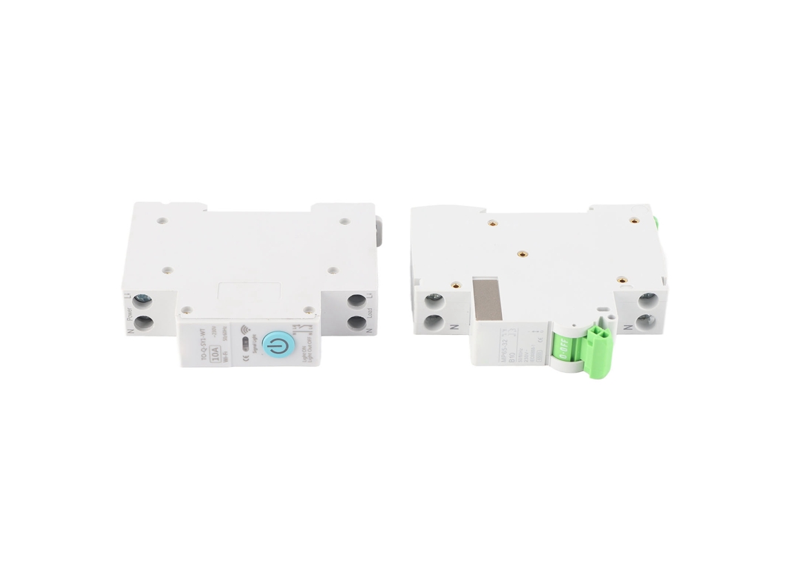 Disyuntor Inteligente Wifi 1p+n 10a Con Temporizador Control Remoto Ac230v Kit