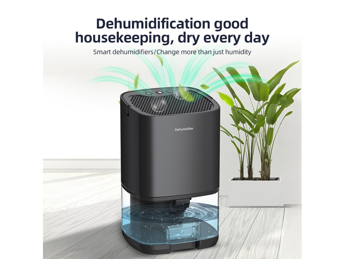 Deshumidificador Portátil De 960 Ml (34 Oz) Para Dormitorio, Baño Y Sótano. Silencioso, Con Luz Led Rgb Y Apagado Automático.