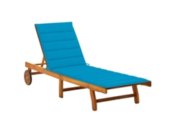 Tumbona Lounger de Jardín con Cojín Madera de Acacia Maciza