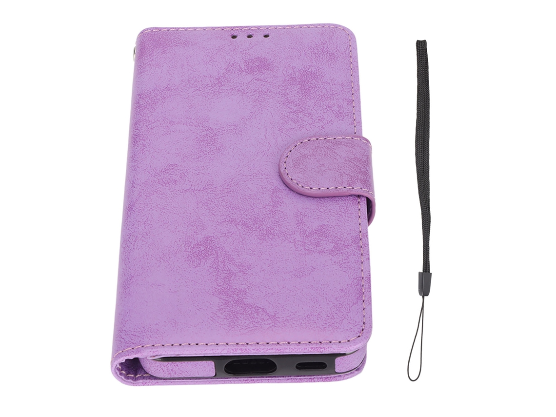 Capa Carteira Para Samsung Galaxy S21 Couro Pu Magnética Removível Anti-impacto Roxa 2 Em 1
