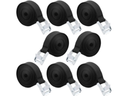 8 correas de fijación con trinquete para bolsas de motocicleta, coche y bicicleta (2,5 cm x 1 m)