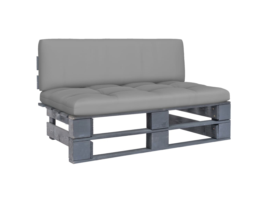 Sofá de palets para jardín de pino impregnado gris, Dkd Home Decor