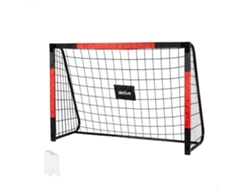 Portería de fútbol de acero de 180 x 60 x 120 cm con red resistente y 6 bolos activos
