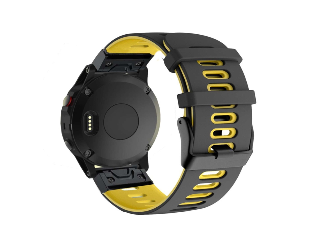 Correa para Garmin Fenix 3 Sapphire Hr Negro y Amarillo