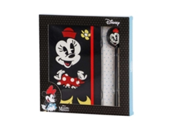 Minnie Mouse Face Caja Regalo con Diario y Bolígrafo Fashion, Negro KARACTERMANIA