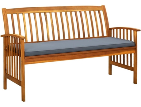 Banco de jardín VIDAXL Gris Madera de acacia (147x64x90 cm)