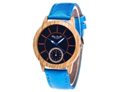Reloj De Pulsera De Cuarzo Para Mujer Con Correa De Piel Sintética, Estilo Sencillo, Azul Marino.