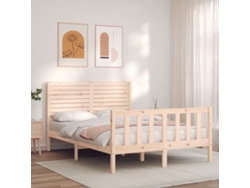 Cama De Matrimonio | Cama Para Adultos | Estructura De Cama Sin Colchón Madera De Pino Maciza 120x200 Cm
