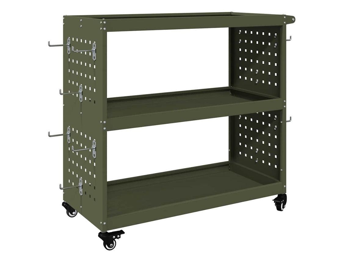 Carro de herramientas verde oliva con estante 75x35x73 cm MAISON EXCLUSIVE