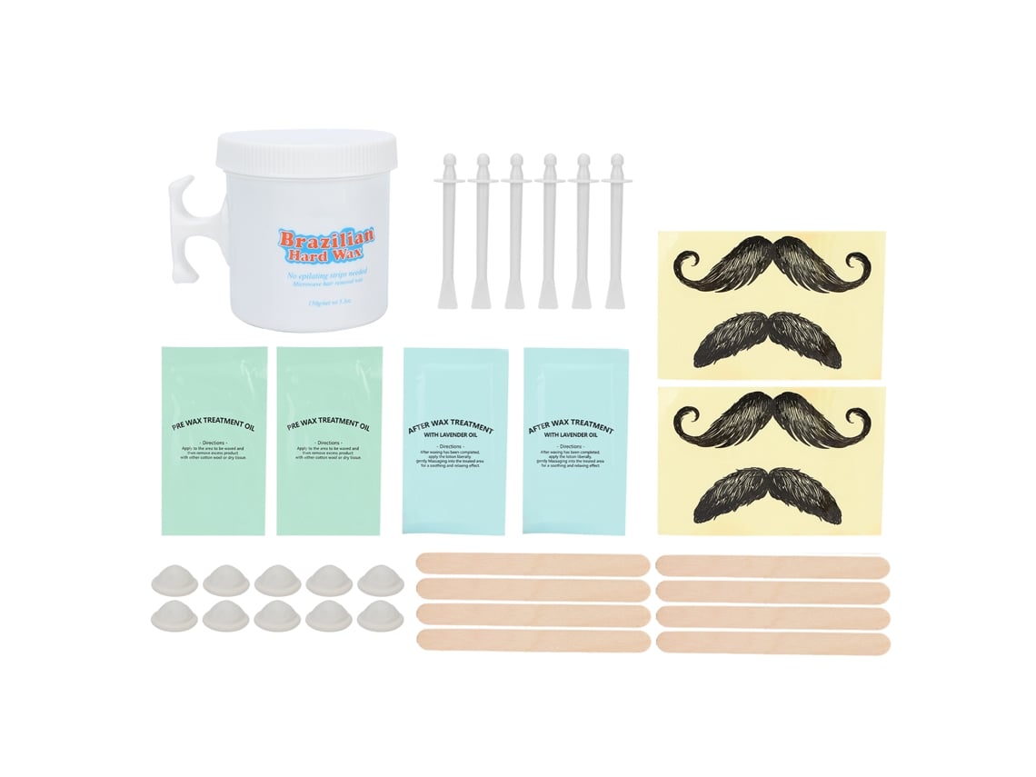 Kit De Cera Depilatoria Microondas 150g Con Protector De Dedos Y Palillos