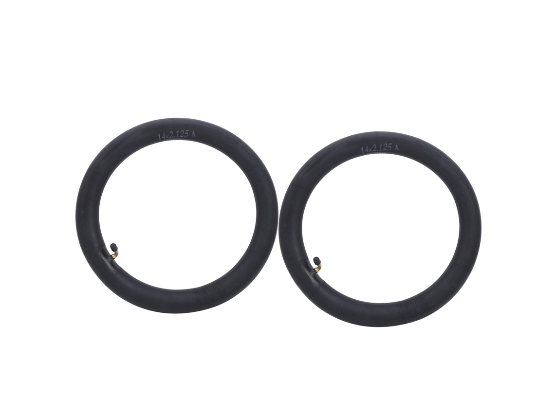2 Cámaras De Aire De Caucho Butílico Con Válvula Curva Para Bicicleta, 14 X 2,125 Pulgadas.