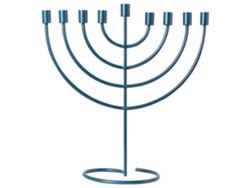 Candelabro Beliani de 9 brazos en hierro azul 47x23x50