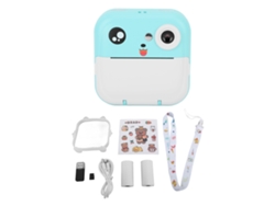 Cámara Instantánea Hd Para Niños Con Impresión Rápida Diy, Frontal Y Trasera, Tarjeta De 32 Gb, Juguete De Regalo Azul