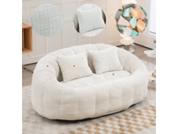 Sofá otomano grande con reposacabezas alto, cómodo y versátil, beige, MOBRIO