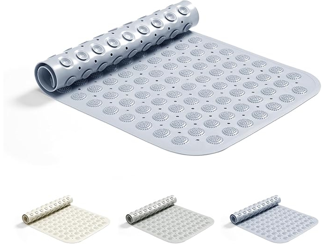 Alfombrilla De Baño Antideslizante, Con Ventosas, Antimohos, Lavable A Máquina, Azul, 70 X 38 Cm
