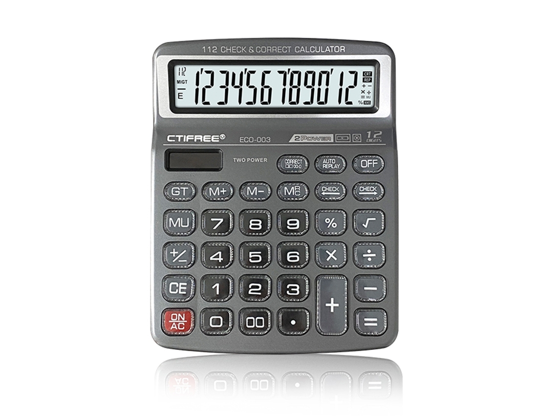 Calculadora De Escritorio De 12 Dígitos Con Botones Grandes, Panel Solar Y Pantalla Lcd Para La Escuela Y La Oficina.