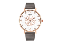 Reloj De Cuarzo Unisex Casual Con Correa De Malla Y Cristales (plata Negro Oro Rosa)