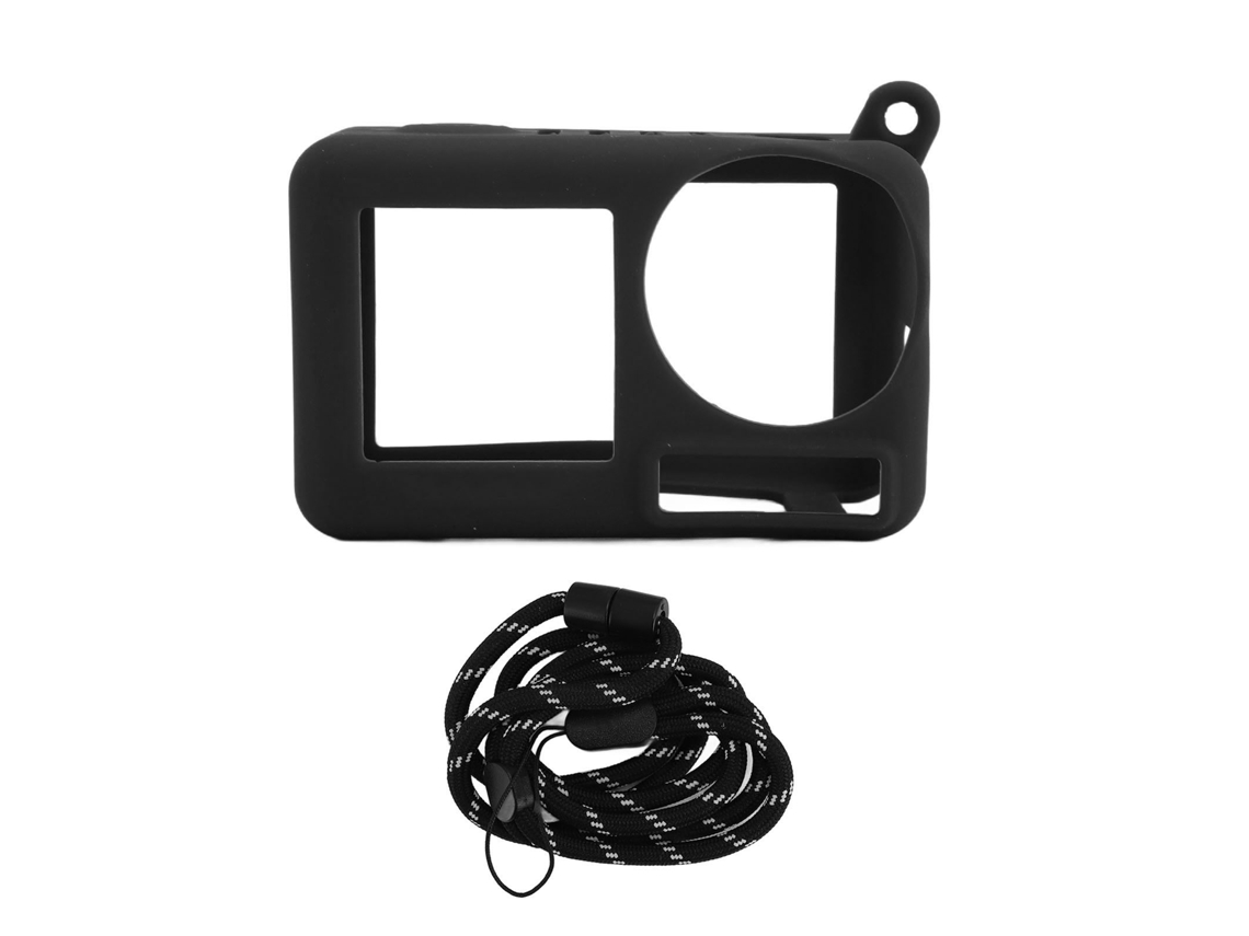 Cubierta Protectora Para Cámara De Acción Con Cordón Anti-pérdida Funda De Silicona Anti-rasguños Para Action 5 Pro Negro