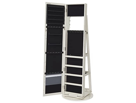 Gabinete para joyería giratorio de 360 con espejo y estantes de almacenamiento PRICENET