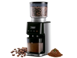 Molinillo de Café Eléctrico GRINDMASTER SILVER 165W con Fresas de Acero Inox. Mecanismo Cónico con 51 Grados de Molido Uniforme, Capacidad 350g