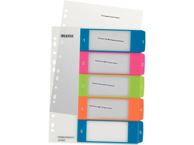 Separadores Imprimibles LEITZ WOW 5 colores (A4)