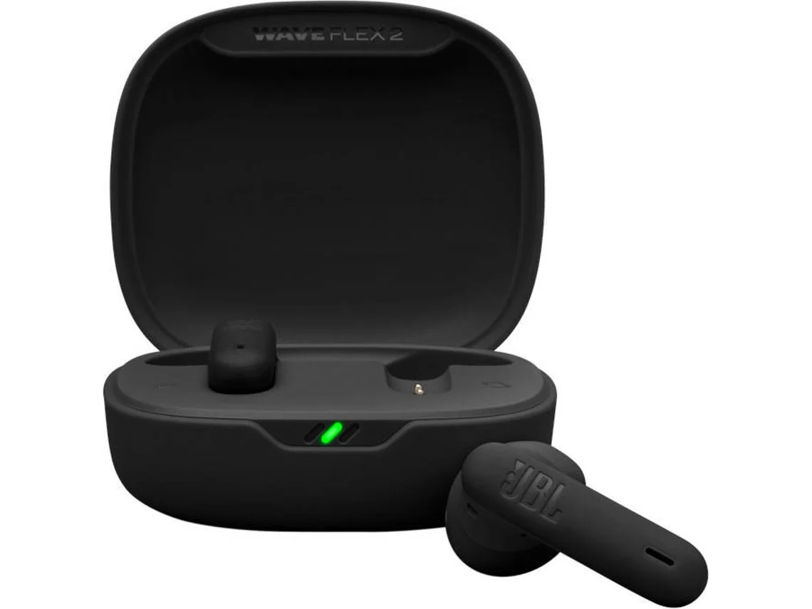 Auriculares Bluetooth True Wireless JBL WAVE FLEX 2 (In Ear - Micrófono - Noise Cancelling - Negro)