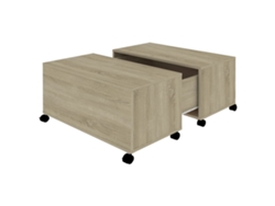 Mesa de Centro de Apoyo 75X75X38 Cm Contrachapado Roble Sonoma