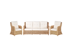 Conjunto de Exterior de Estilo Boho BELIANI Alessano de Ratán/Mimbre Natural 196X80X95